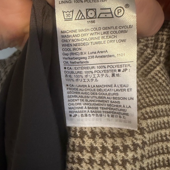 Banana Republic Gray Houndstooth Plaid Preppy Sleeveless Mini Dress Sz 16 NWT - Picture 11 of 11